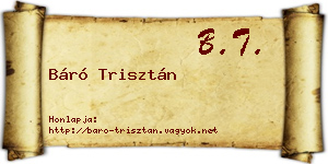 Báró Trisztán névjegykártya